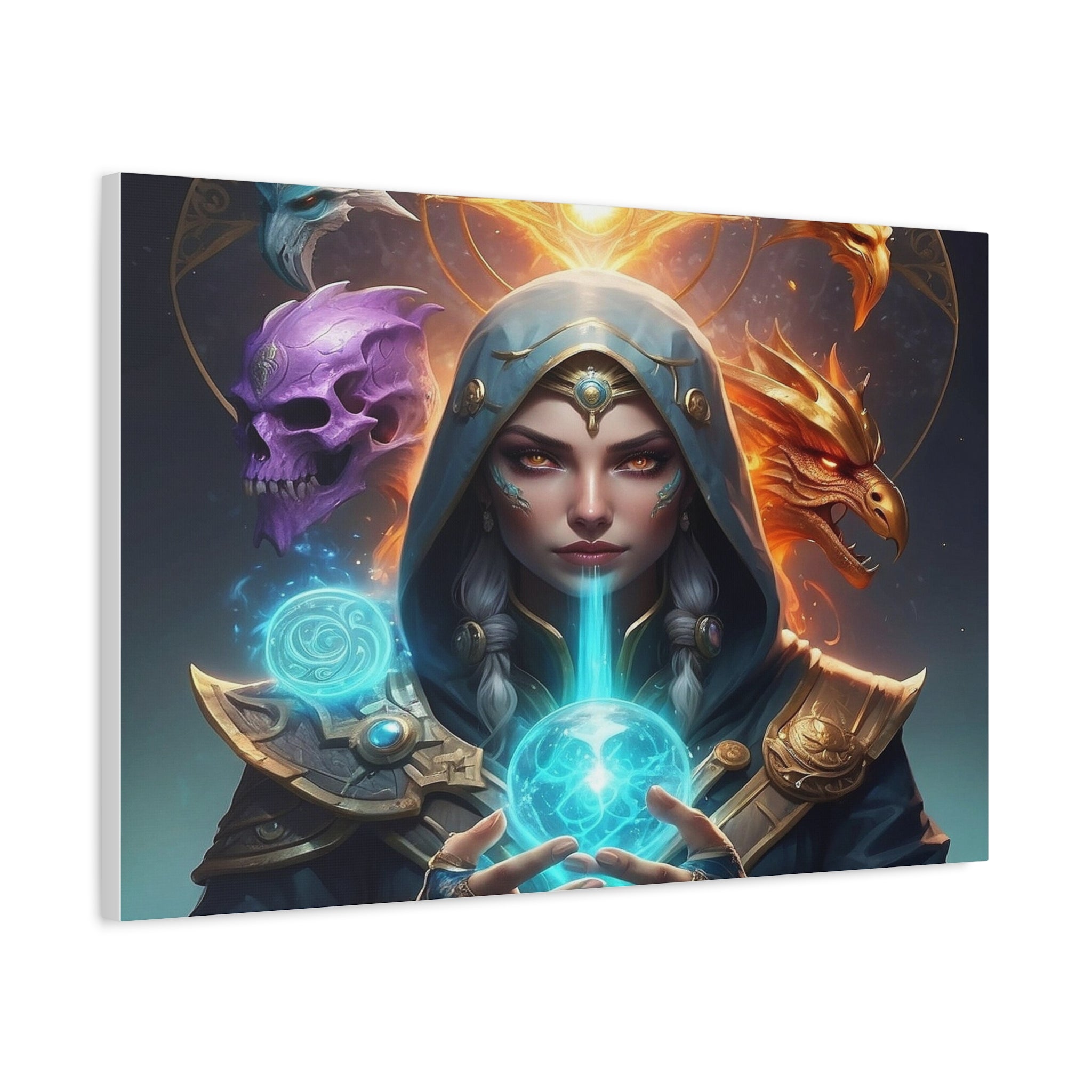 Mystical Sorceress Canvas Artwork - Fantasy Wall Decor