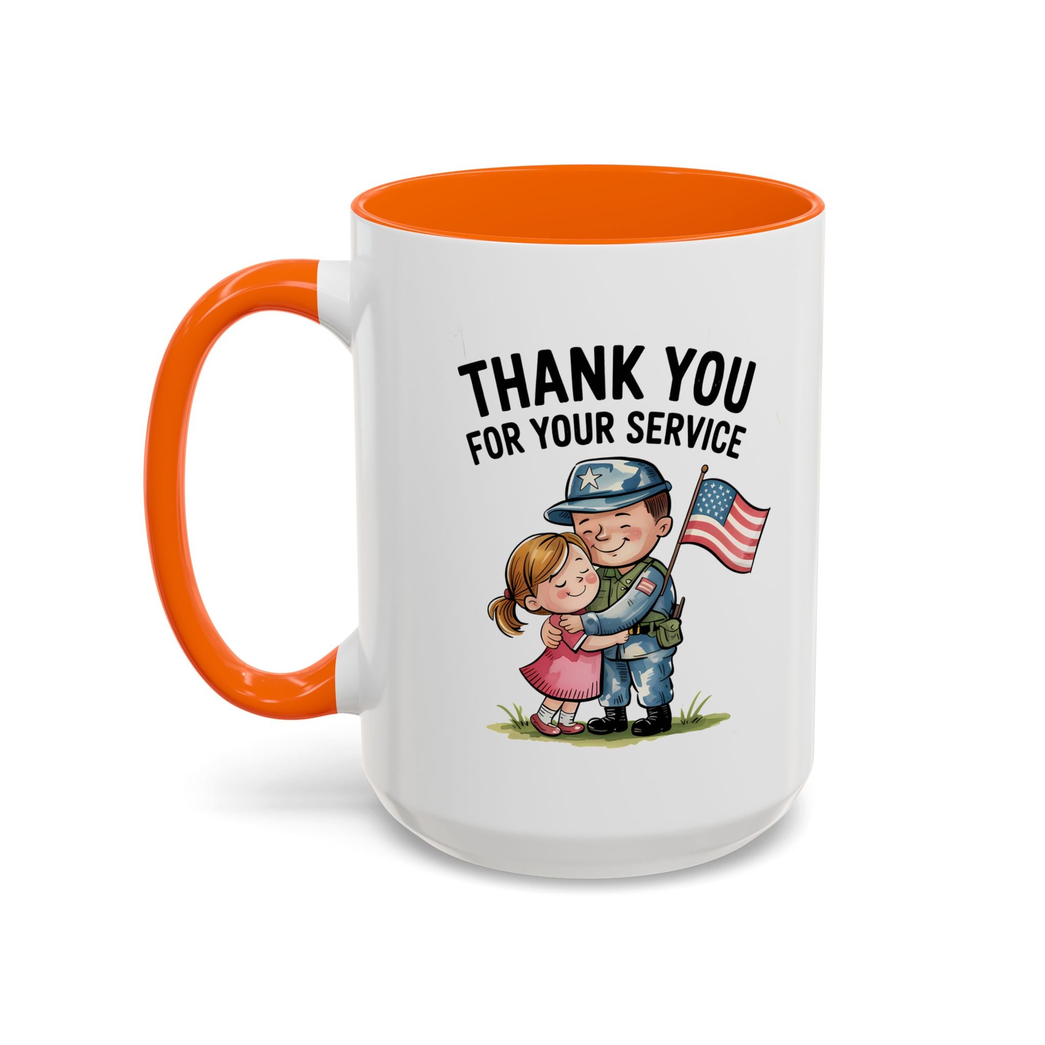 Thank You for Your Service Coffee Mug - 11oz & 15oz Accent Mugs for Veterans Appreciation