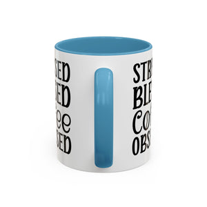 Stressed Blessed Coffee Obsessed Mug, Motivational Coffee Mug, Gift for Coffee Lovers, Funny Office Mug, Self-Care Gift Idea