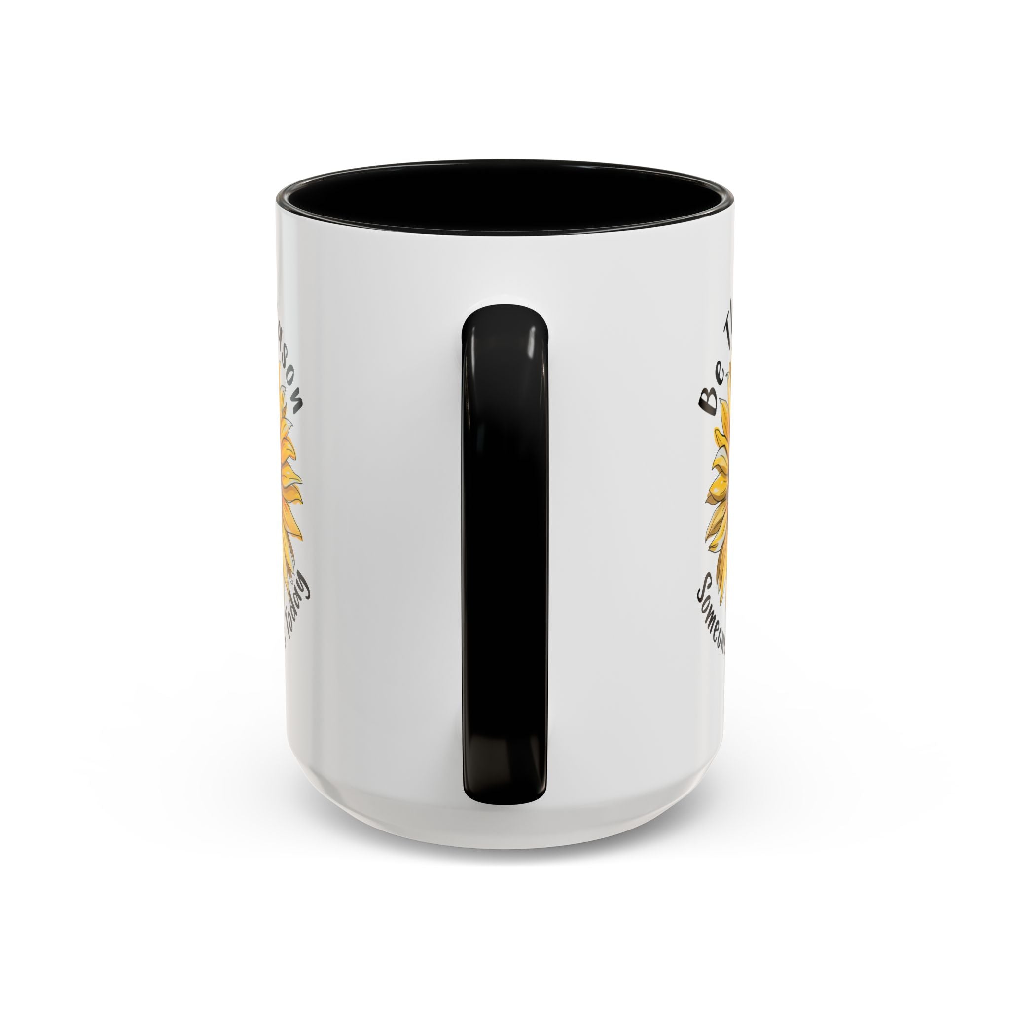 Sunflower Smile Accent Coffee Mug - Cheerful Gift for Friends, Inspirational Mug, 11oz/15oz, Daily Motivation, Brighten Someone's Day