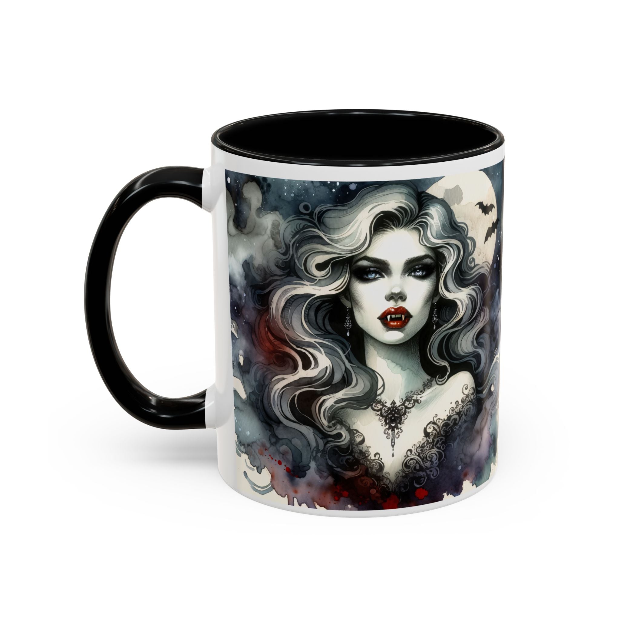 Gothic vampire Elegance Coffee Mug,  Halloween Decor, Dark Art Mug, Spooky Homeware