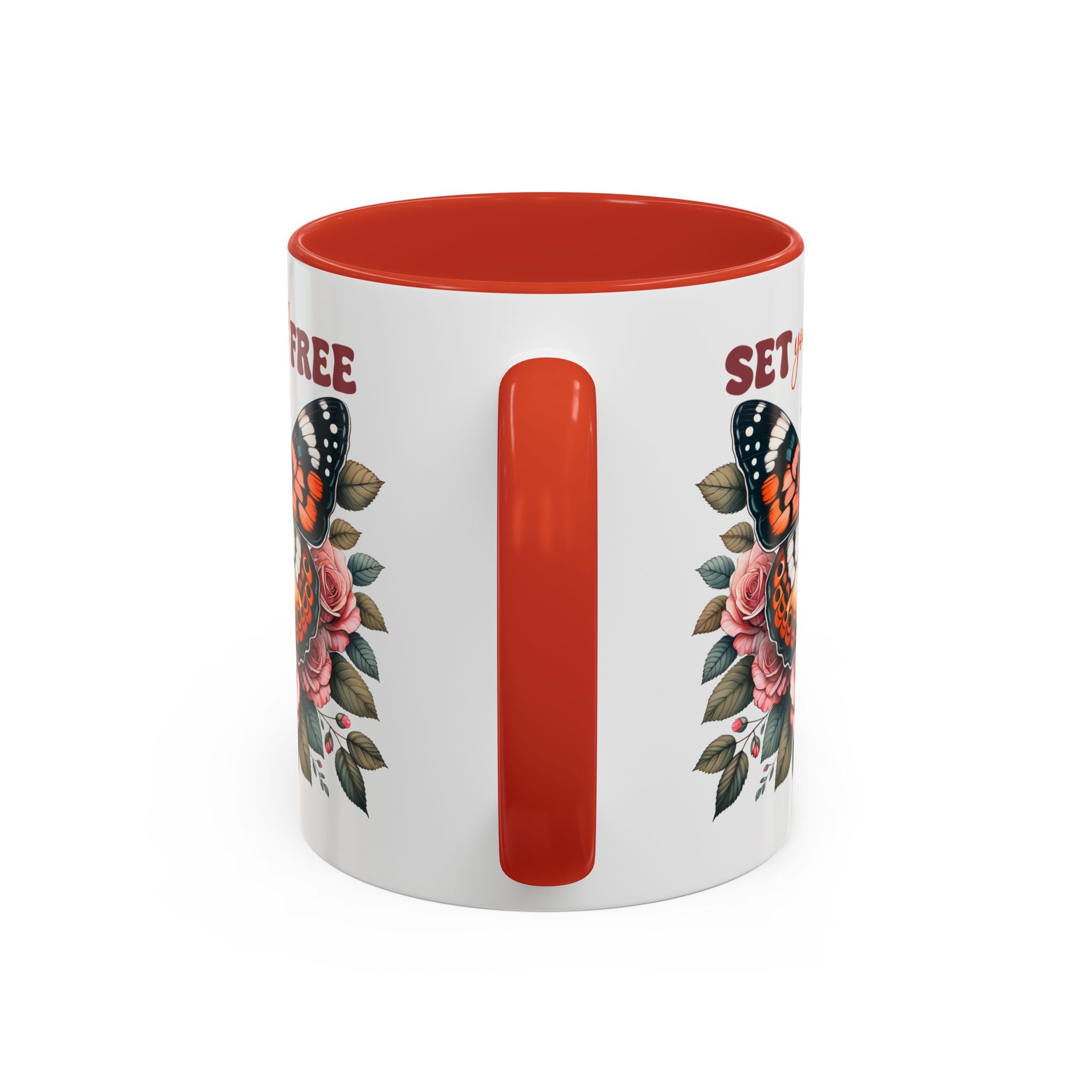 Butterfly Inspiring Coffee Mug - Set Yourself Free positive vibe mental health freedom