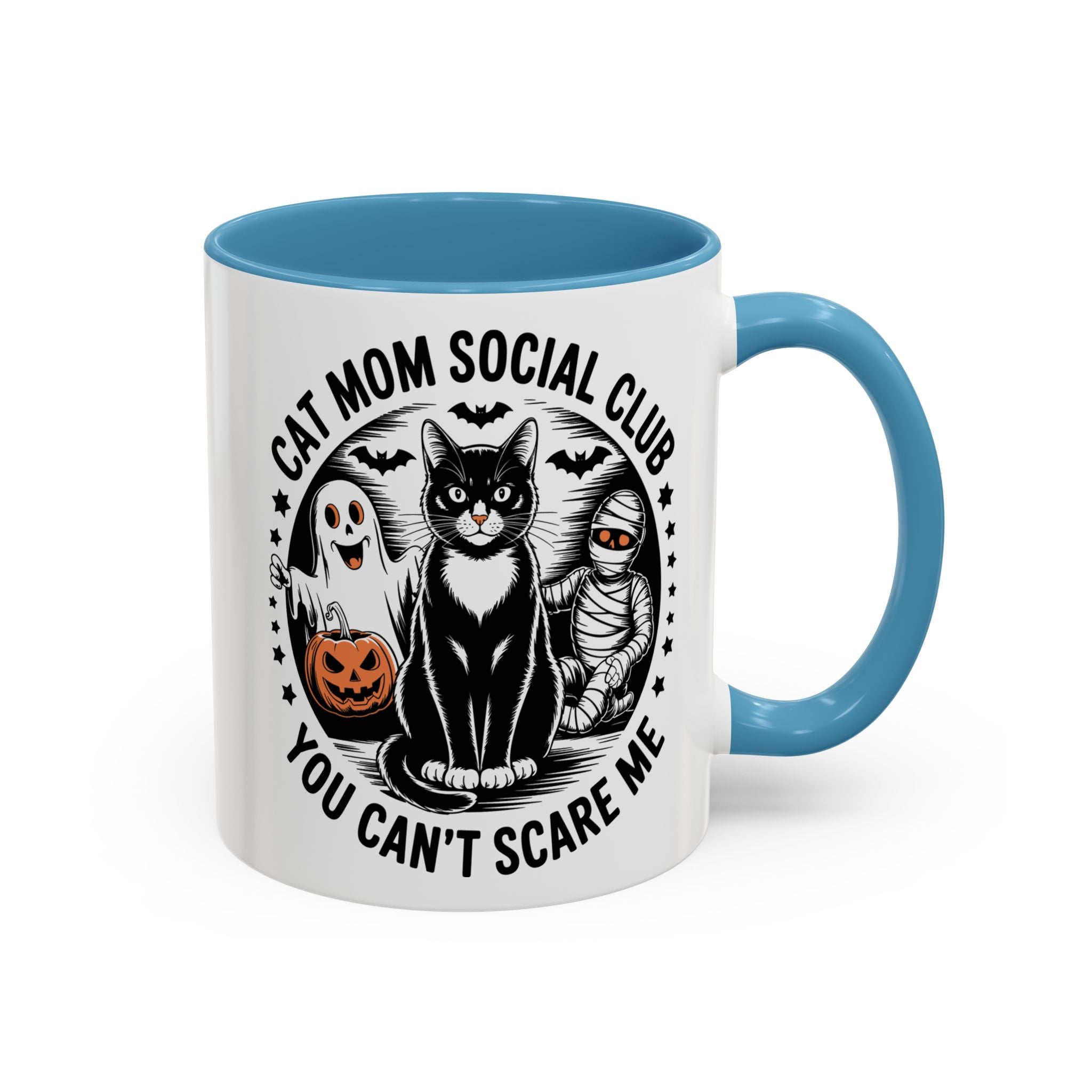 Halloween Cat Mom Coffee Mug - Spooky Social Club Design