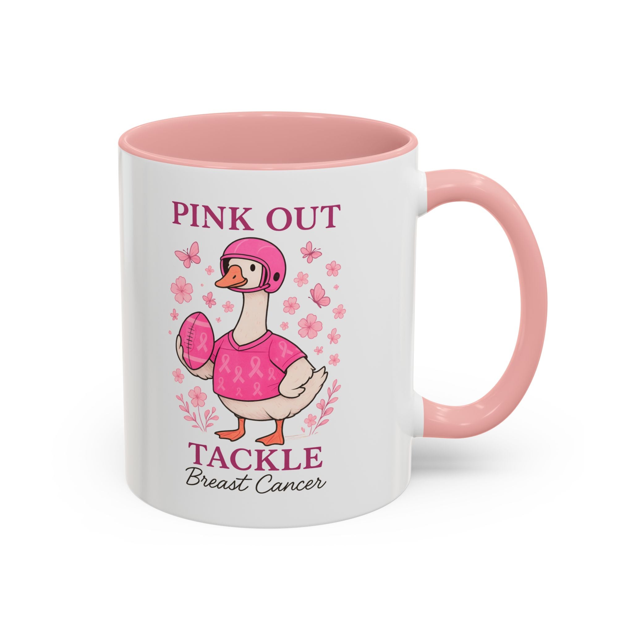 Breast Cancer Awareness Coffee Mug, Pink Out Tackle Duck Design, Supportive Gift for Fighters & Survivors, Cheerful Office Decor, [...]
