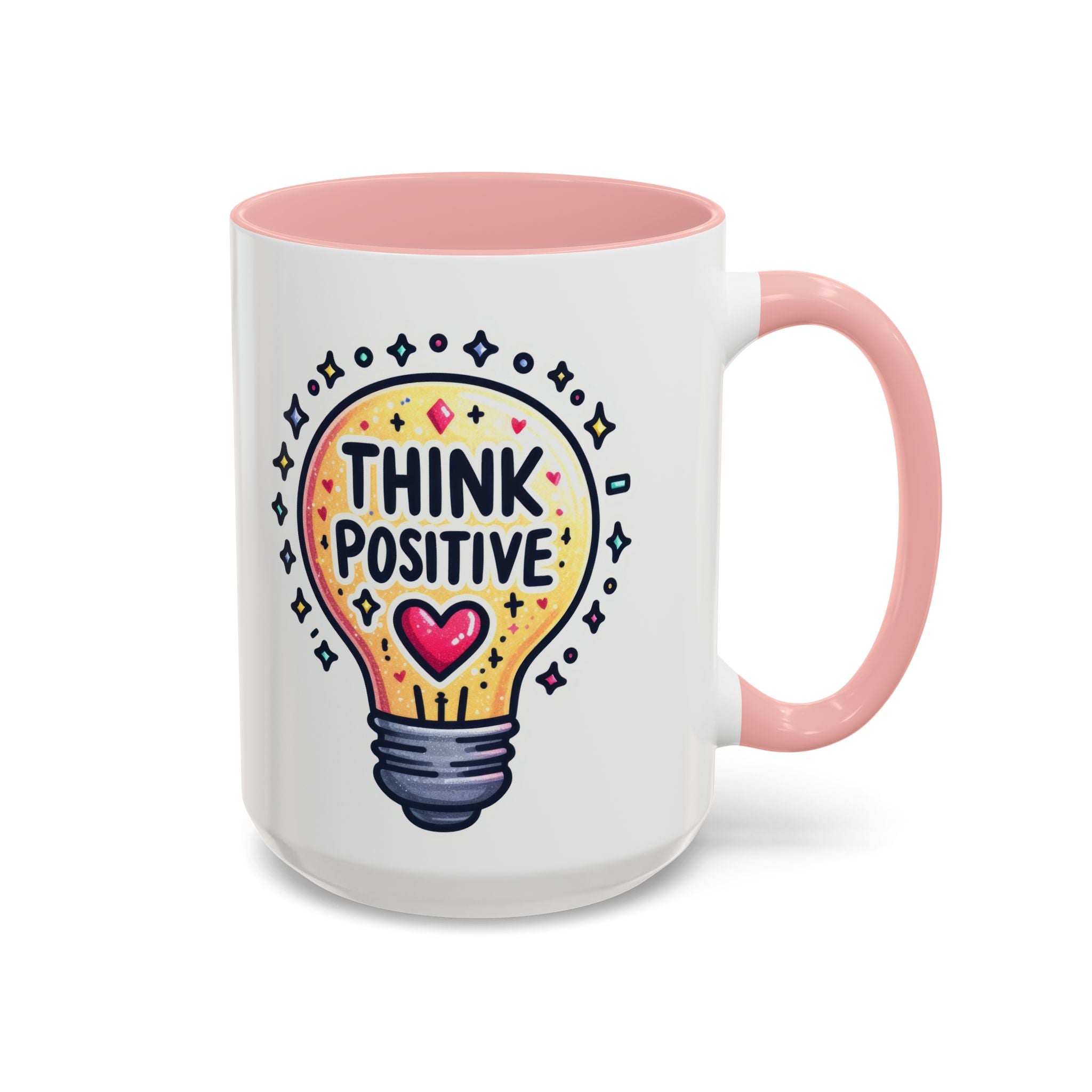 Think Positive Lightbulb Coffee Mug — Motivational Accent Mug (11/15 oz)
