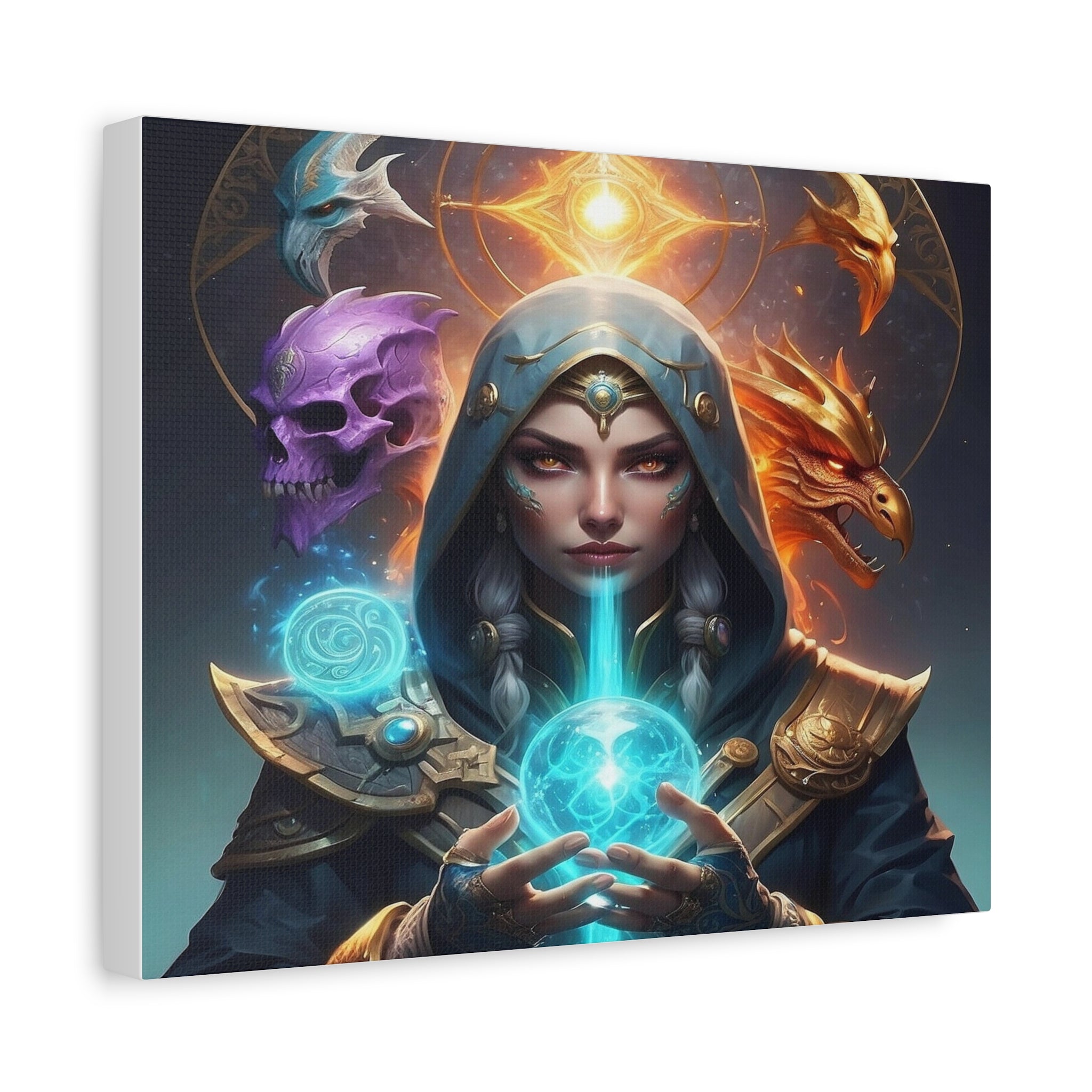 Mystical Sorceress Canvas Artwork - Fantasy Wall Decor
