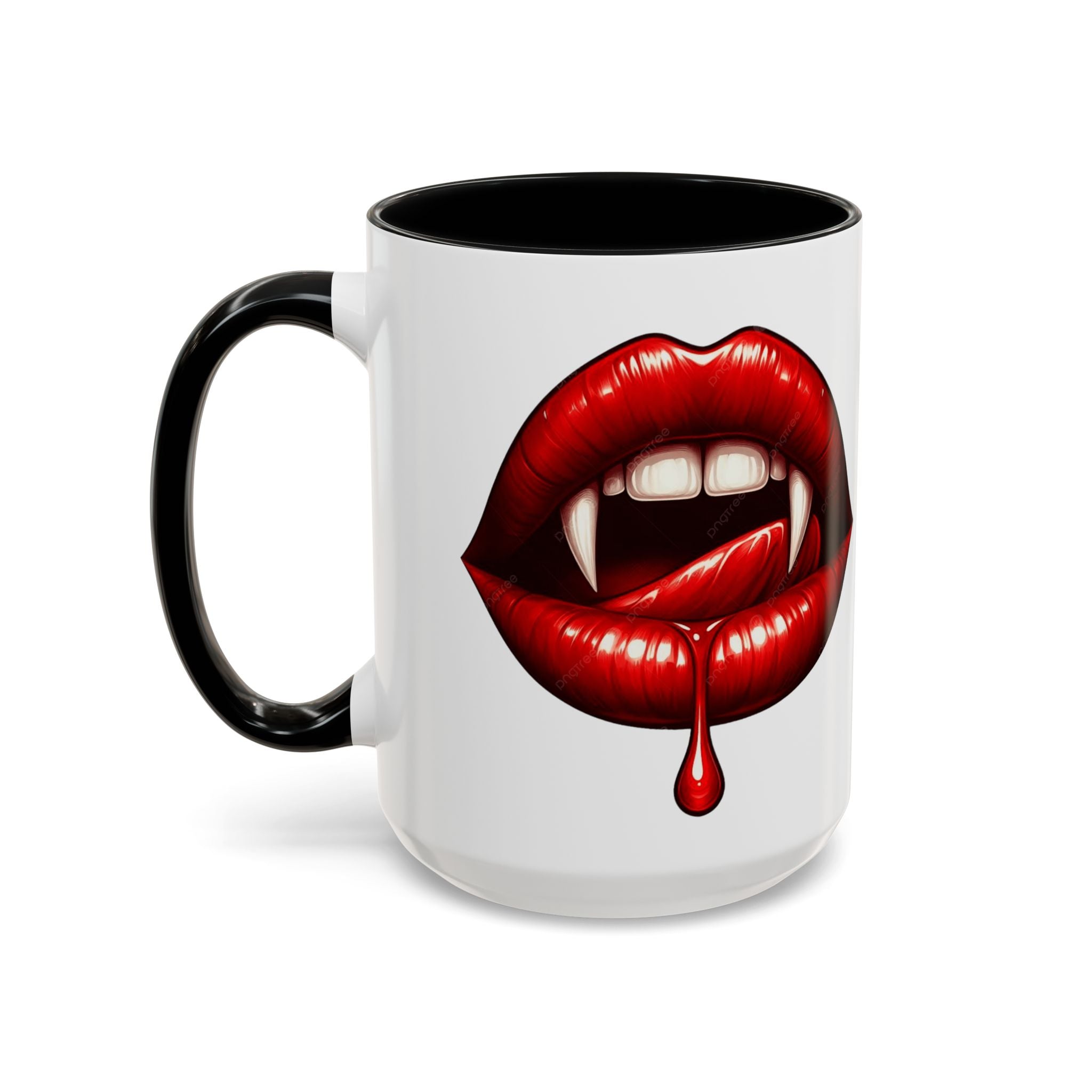 Vampire Kiss Coffee Mug - 11oz & 15oz gothic dripping blood horror art