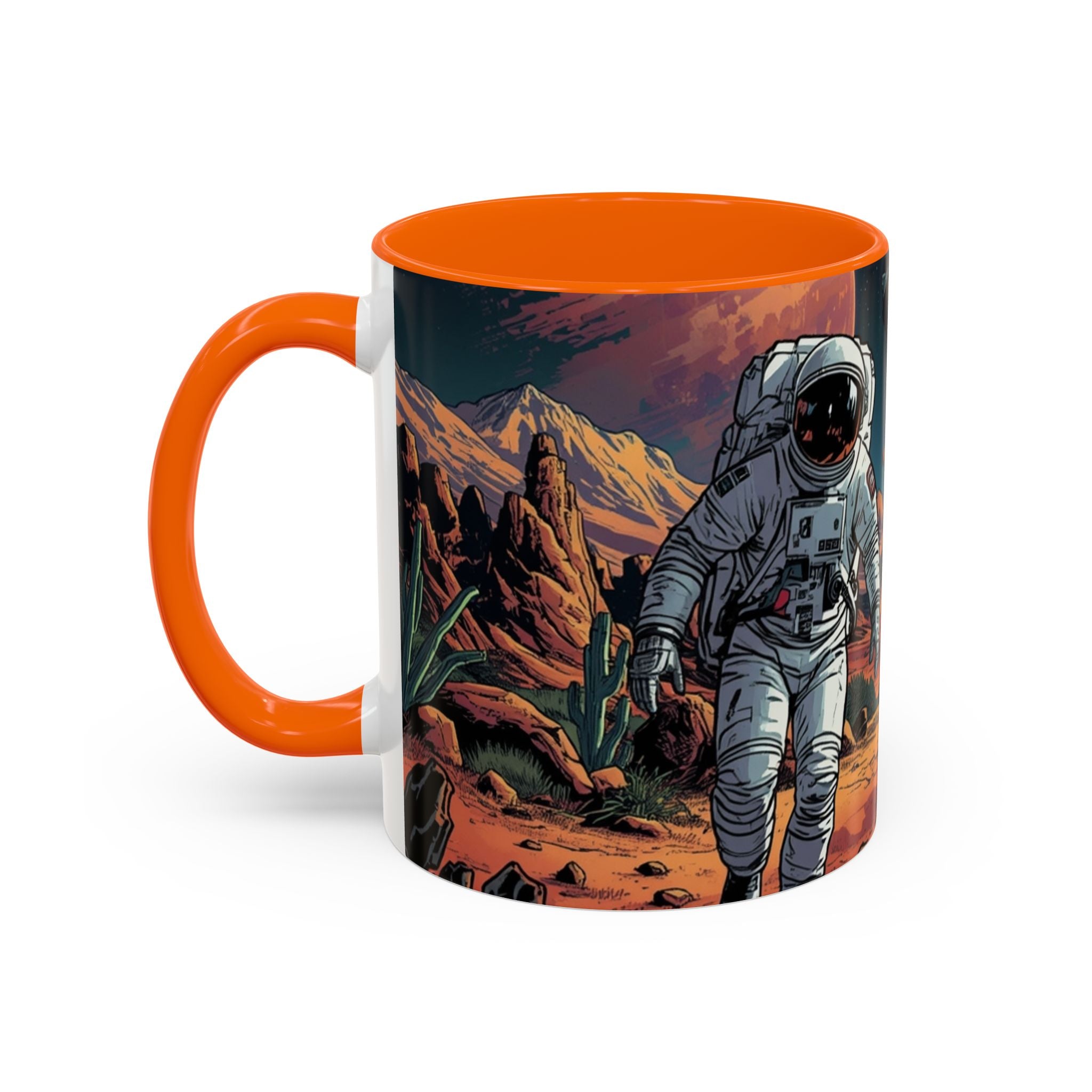 spacemen and aliens on planet Astronaut Adventure Coffee Mug - 11oz & 15oz