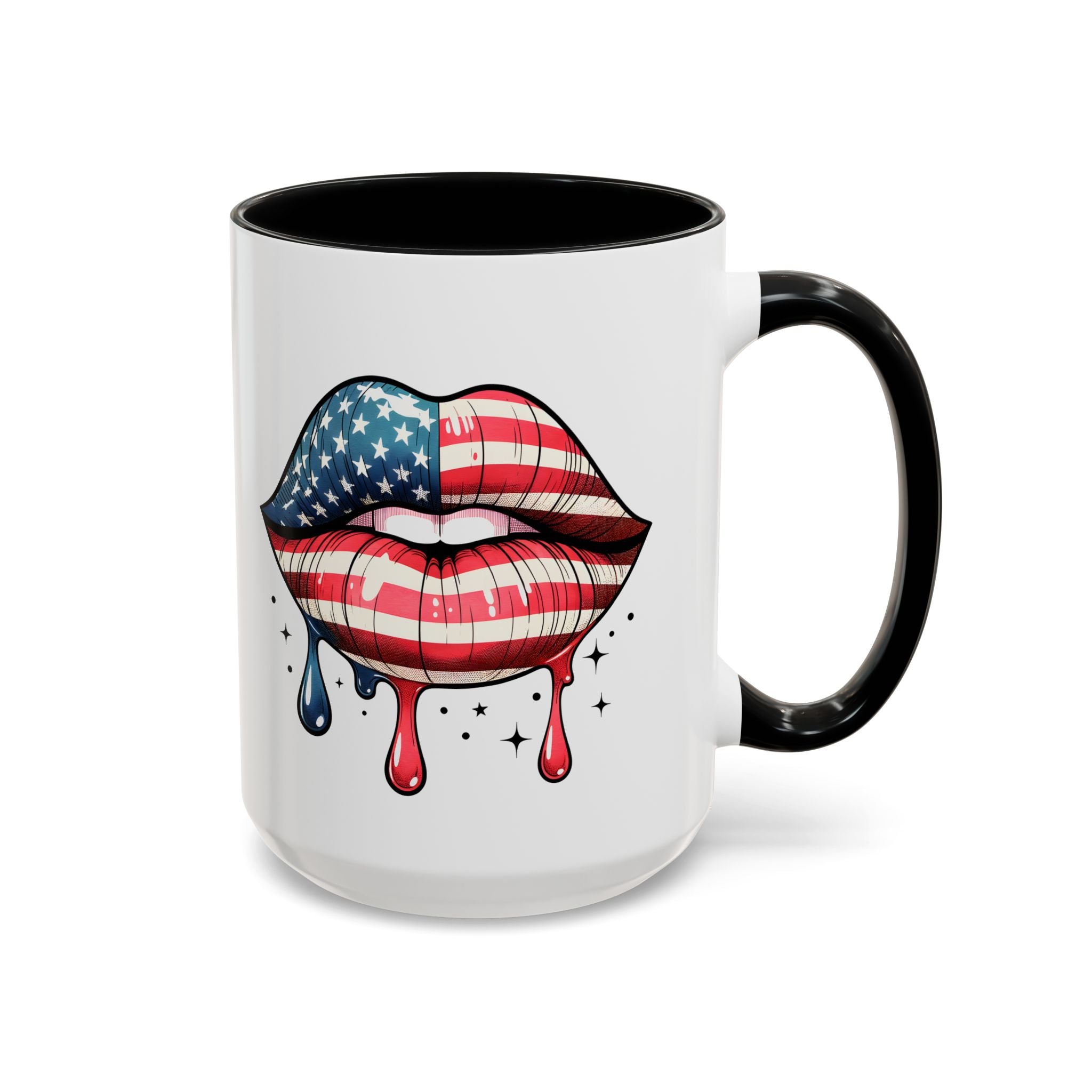 Patriotic Lip Print Coffee Mug – 11oz & 15oz