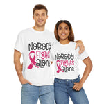 Empowering Awareness Tee - Nobody Fights Alone, Unisex Cotton T-Shirt, Supportive Gift, Breast Cancer Awareness, Inspirational Shirt