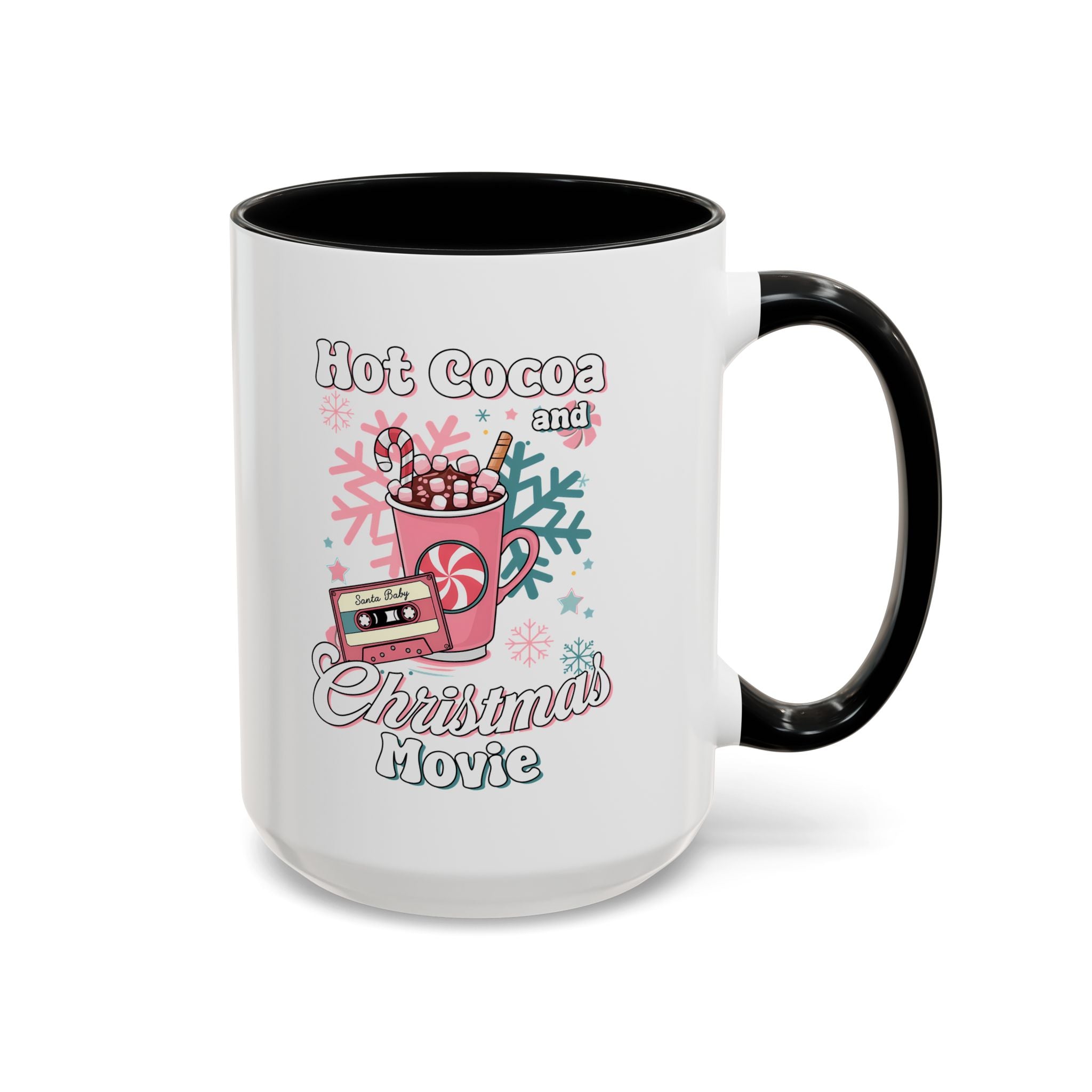 Hot Cocoa & Christmas Movie Mug, Cozy Holiday Cup, Winter Gift, Festive Beverage Container, Cute Coffee Mug