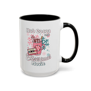 Hot Cocoa & Christmas Movie Mug, Cozy Holiday Cup, Winter Gift, Festive Beverage Container, Cute Coffee Mug