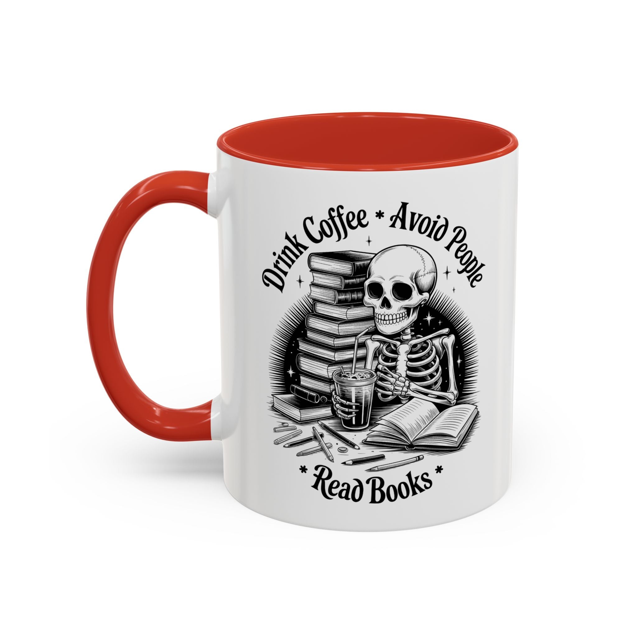 Skeleton Coffee Mug - Drink Coffee, Avoid People funny adult humor