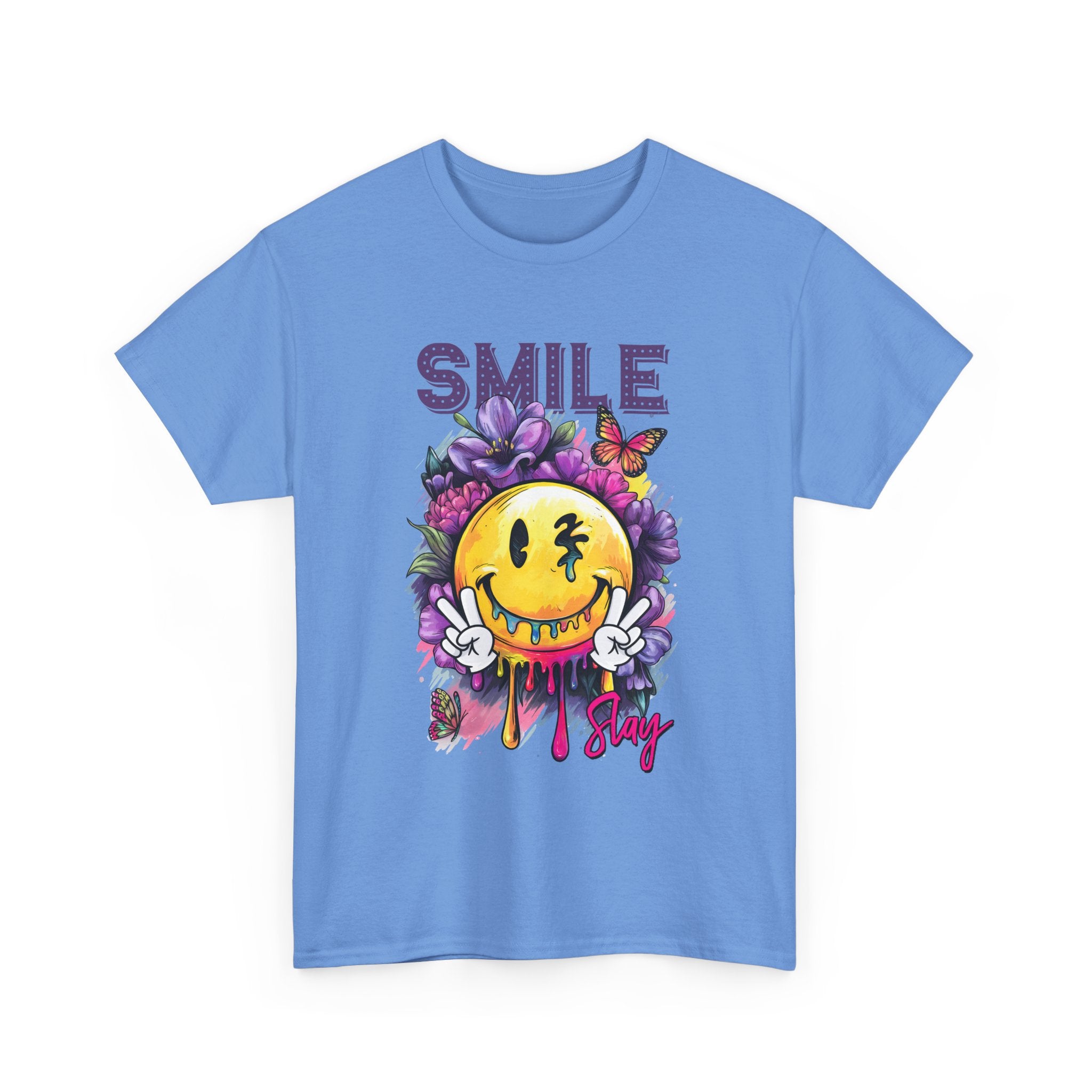 Smile Floral Graphic Tee unisex cotton tee gothic
