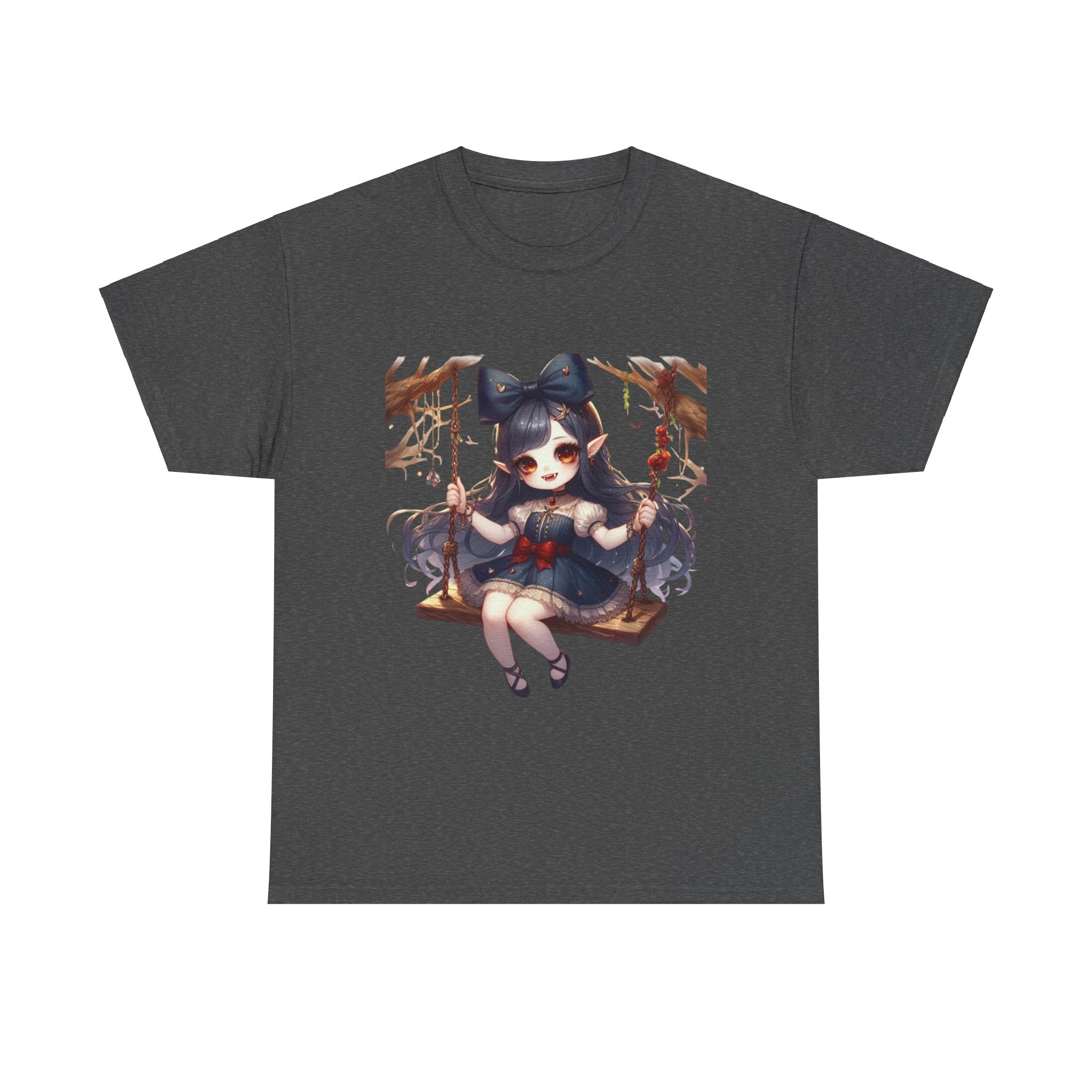 vampire girl on a swing horror Unisex Heavy Cotton Tee men women halloween #23