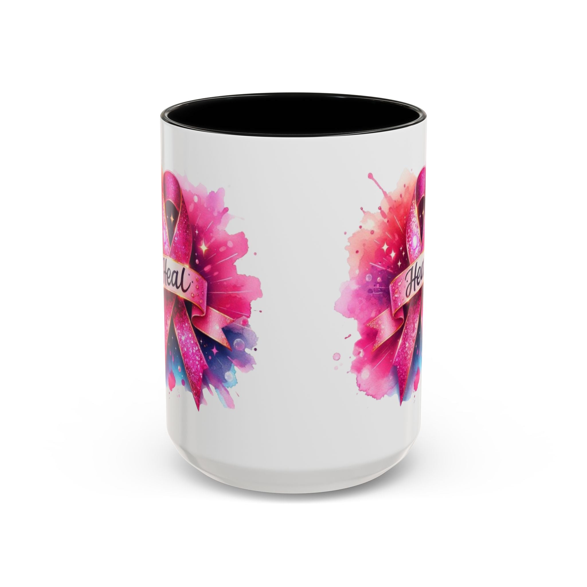 cancer awareness Inspirational Coffee Mug, Healing Ribbon Mug, Gift for Cancer Survivors, Motivational Drinkware, Support