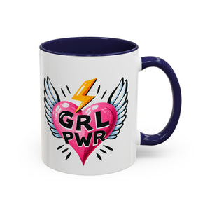 Empowering Heart Coffee Mug | Inspirational Gift for Women, GRL PWR Mug, Cute Kitchen Decor, Unique Friendship Gift, Motivational Coffee Cup