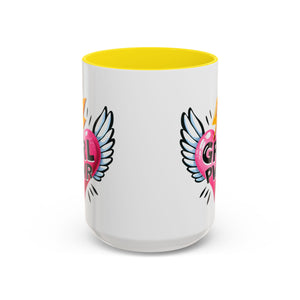 Empowering Heart Coffee Mug | Inspirational Gift for Women, GRL PWR Mug, Cute Kitchen Decor, Unique Friendship Gift, Motivational Coffee Cup