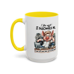 Whimsical Pig Coffee Mug, Funny Gift for Animal Lovers, Unique Office Mug, Cute Coffee Cup, Perfect for Birthdays, Holidays