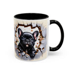 Cute French Bulldog Accent Coffee Mug, Pet Lover Gift, Dog Lover Mug, Home Office Coffee Cup, Unique Animal Print Mug