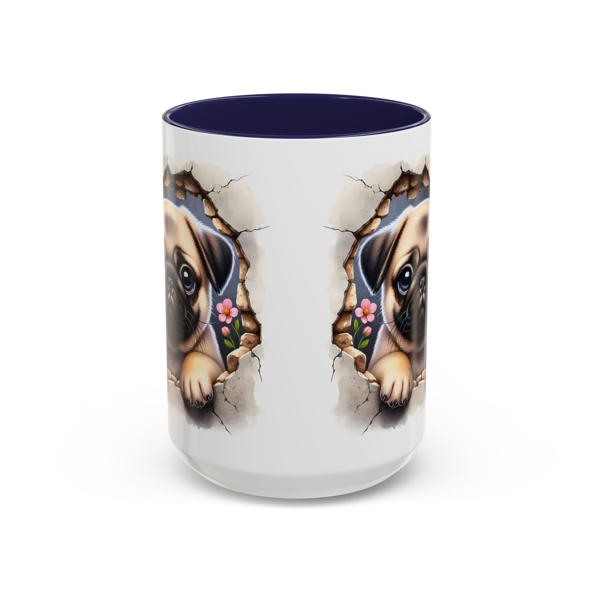 Pug In A Wall Coffee Mug - Cozy Ceramic Cup for Dog Lovers - Cute Pet Gift for Birthdays, Anniversaries, and Holidays