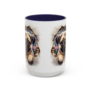Pug In A Wall Coffee Mug - Cozy Ceramic Cup for Dog Lovers - Cute Pet Gift for Birthdays, Anniversaries, and Holidays