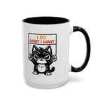 I do what I want funny cat Accent Coffee Mug (11, 15oz)