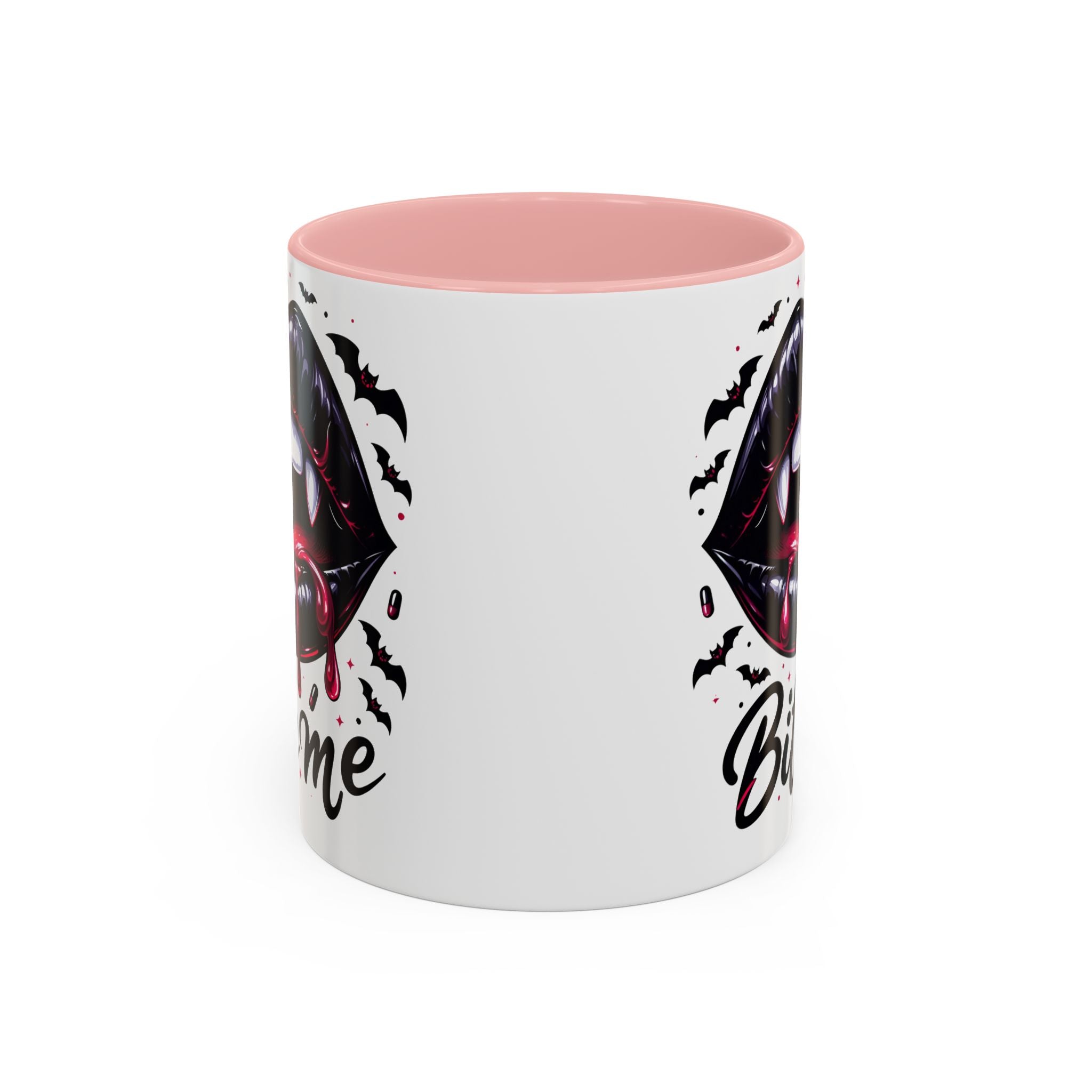 Vampire Themed Coffee Mug - "Bite Me"  halloween bats horror art cup
