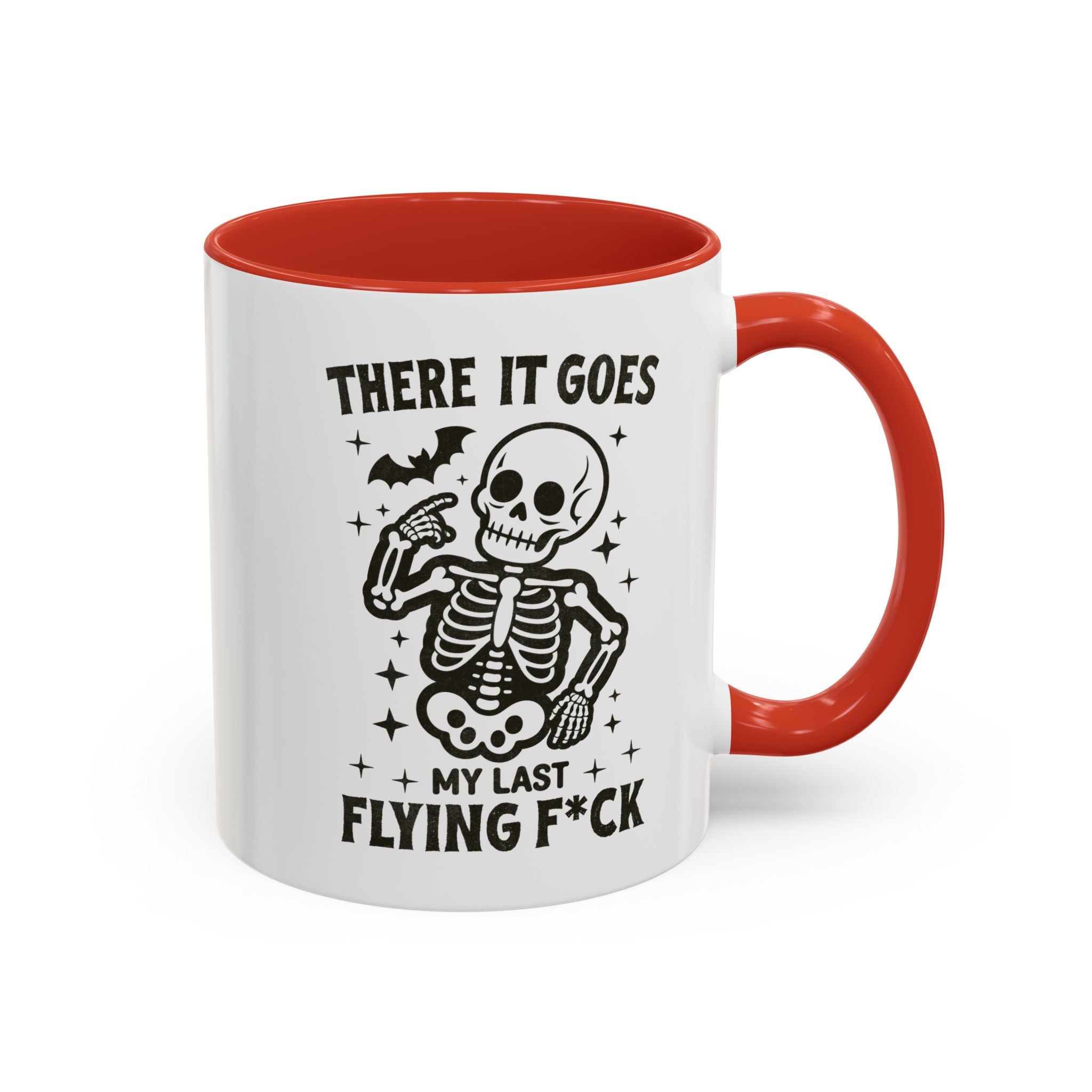 There It Goes Skeleton Coffee Mug – 'My Last Flying F*ck' Funny Gothic Accent Mug (11/15oz)