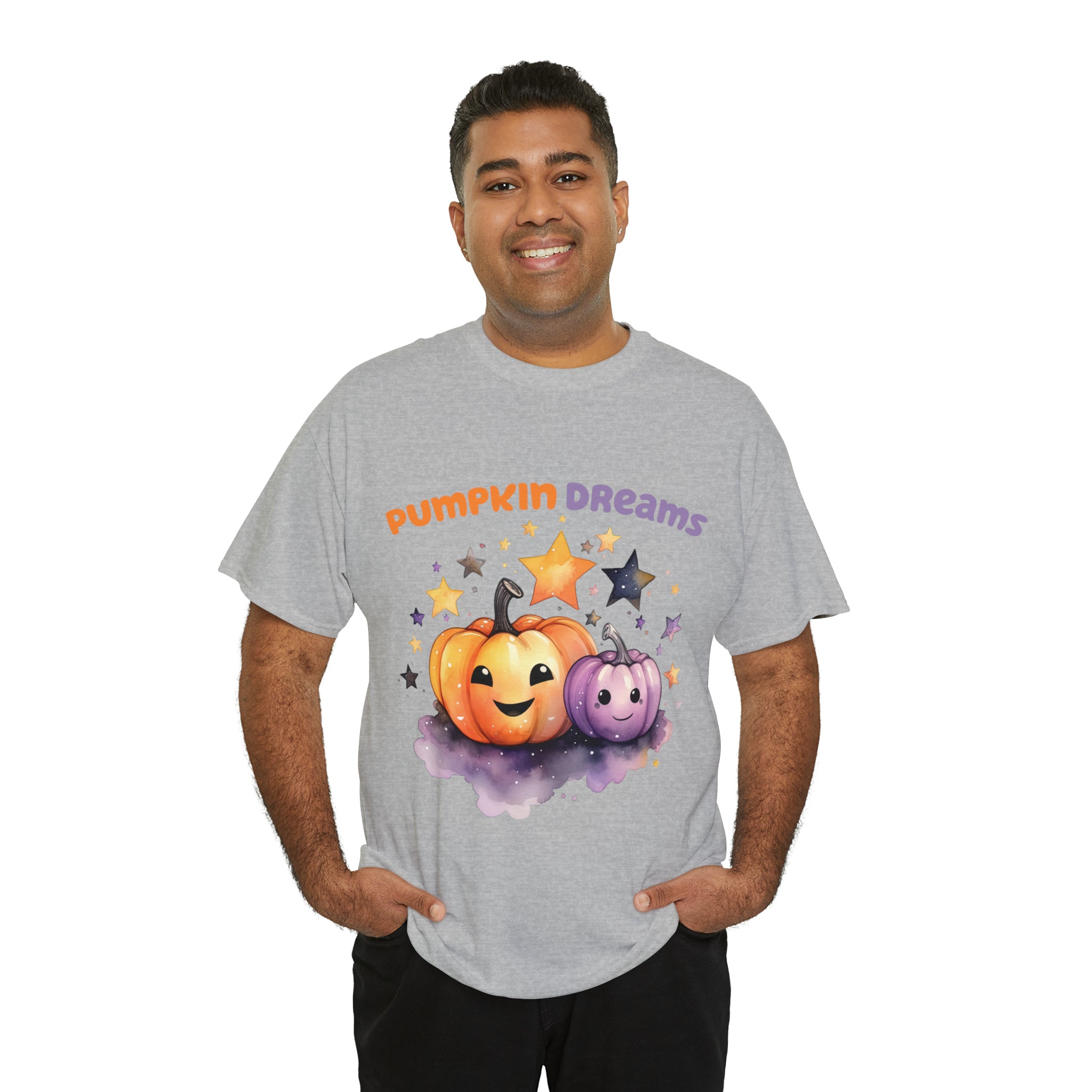 Halloween t shirt pumpkin dreams pastel colors gift for whole family fall fun stocking stuffer Unisex Heavy Cotton Tee