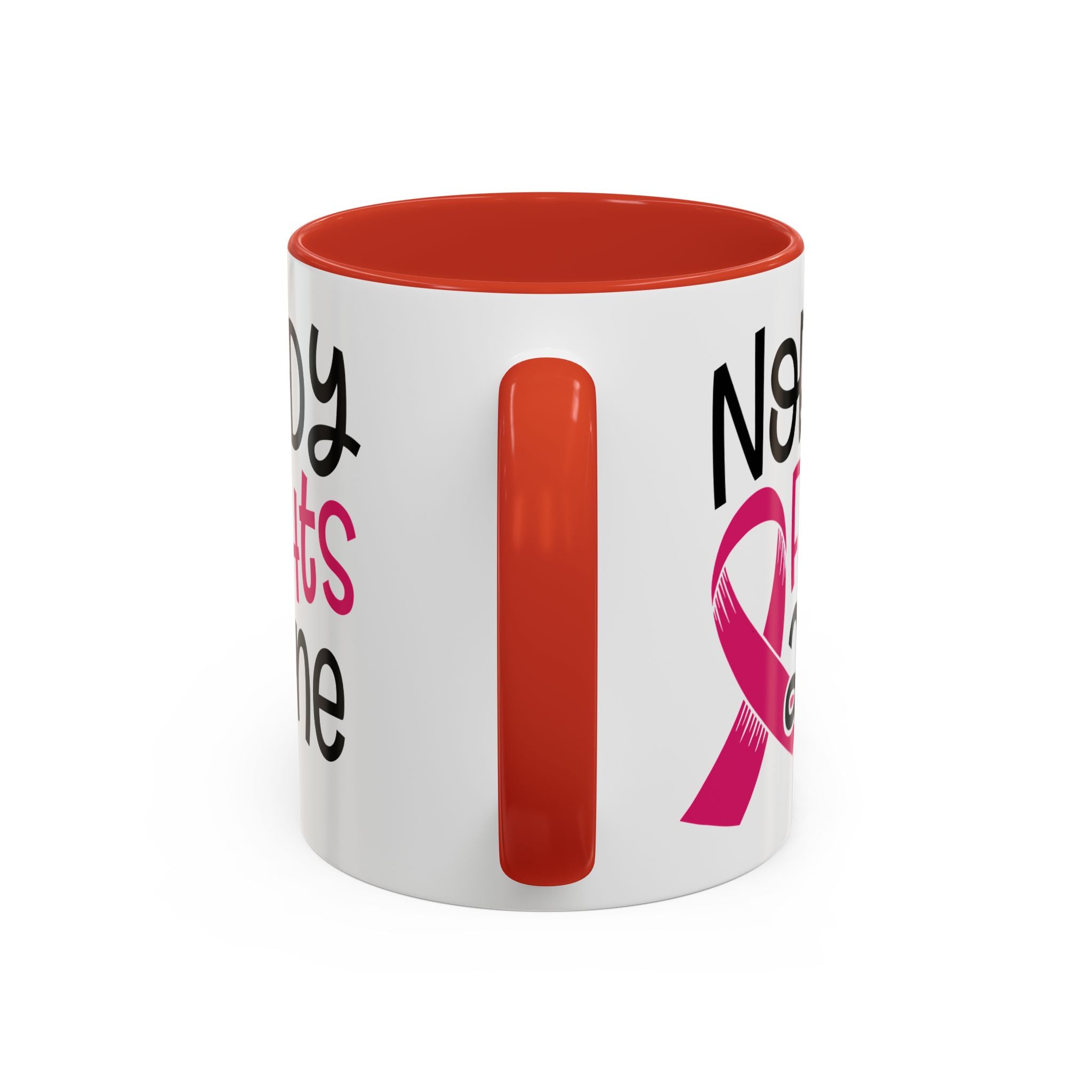 Inspirational Coffee Mug for Support - 'Nobody Fights Alone' | Breast Cancer Awareness Gift, Motivational Mug, Friendship Gift, Self-Care