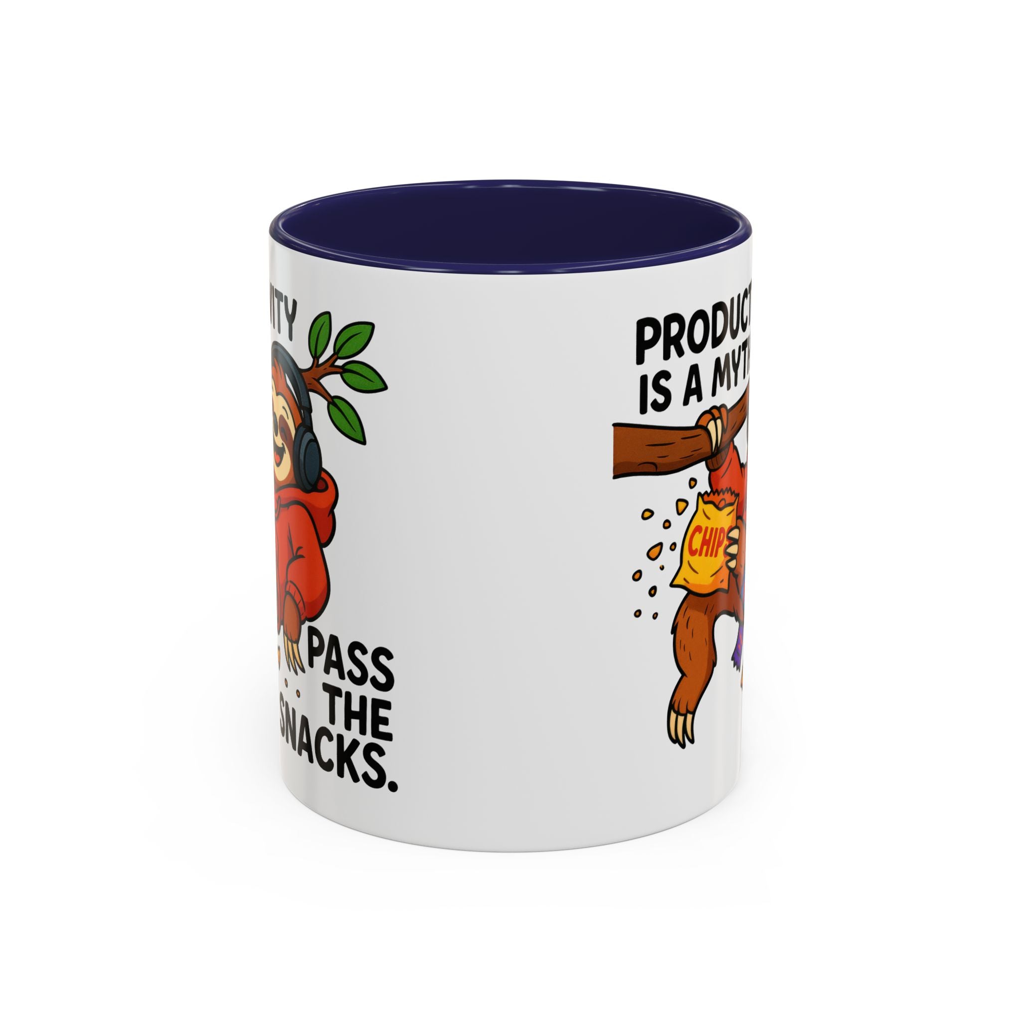 Funny Sloth Coffee Mug, Humor Mug Gift, Productivity Myth Mug, Cute Sloth Cup, Quirky Office Mug