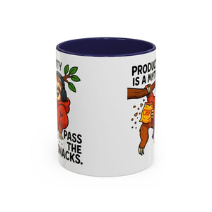 Funny Sloth Coffee Mug, Humor Mug Gift, Productivity Myth Mug, Cute Sloth Cup, Quirky Office Mug