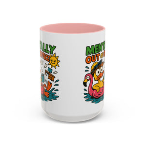 Fun Summer Coffee Mug, Quirky Gift for Beach Lovers, Office Humor Mug, Relaxation, Vacation, Cute Animal Design