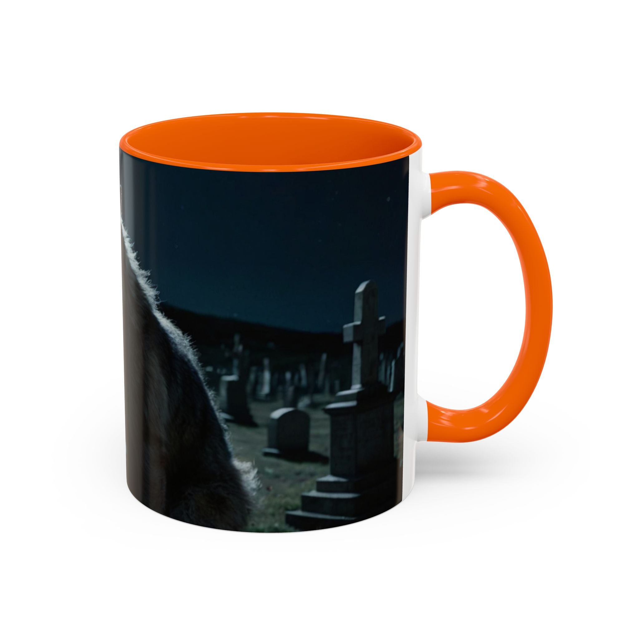 halloween werewolf in graveyard Howling Wolf Accent Coffee Mug - 11 & 15oz
