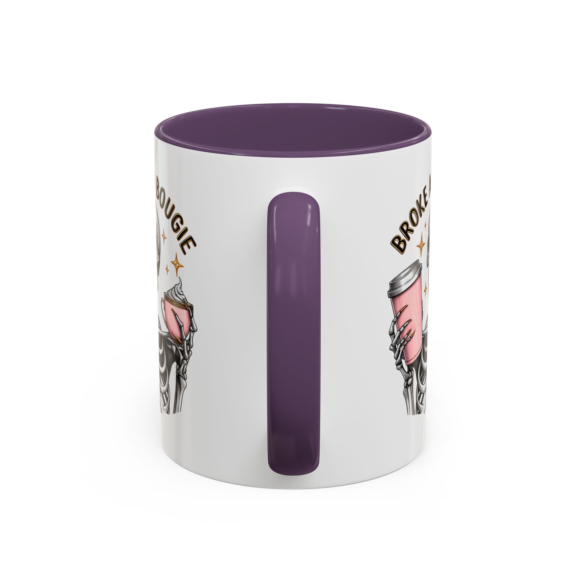 Broke and Bougie Coffee Mug, Skeleton Mug, Halloween Mug, Unique Gift for Coffee Lovers, Spooky Decor