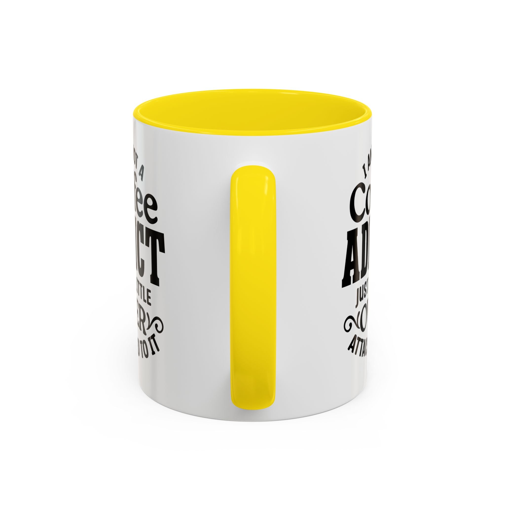 Coffee Addict Mug, Funny Coffee Lover Gift, Black Accent Mug, Warm Beverage Cup, Office Humor Drinkware