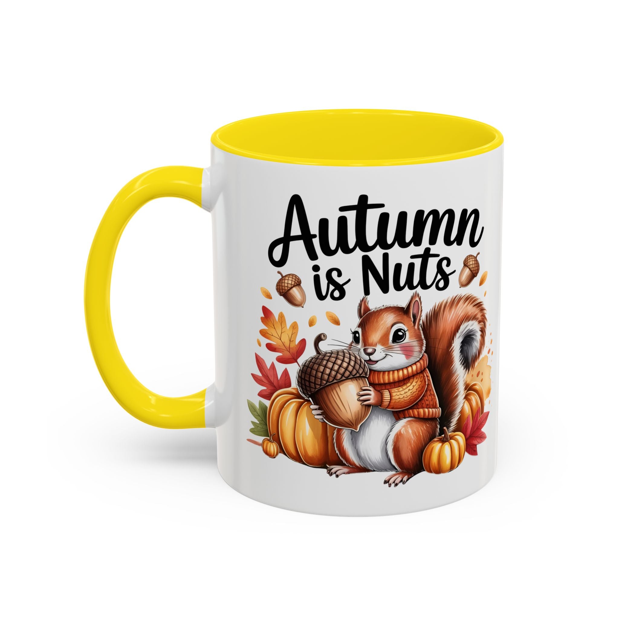 Autumn is nuts  Accent Coffee Mug - Perfect for Fall Celebrations nature and animal lovers