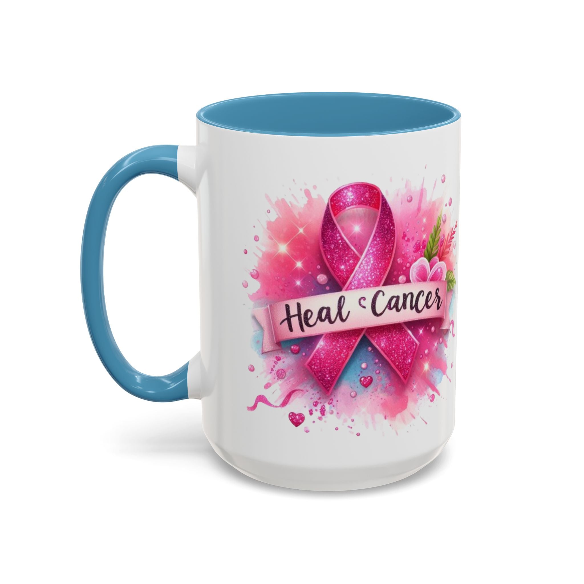 Pink Ribbon Healing Coffee Mug | Support Cancer Awareness | Inspirational Gift | Breast Cancer Support | 11oz & 15oz Options