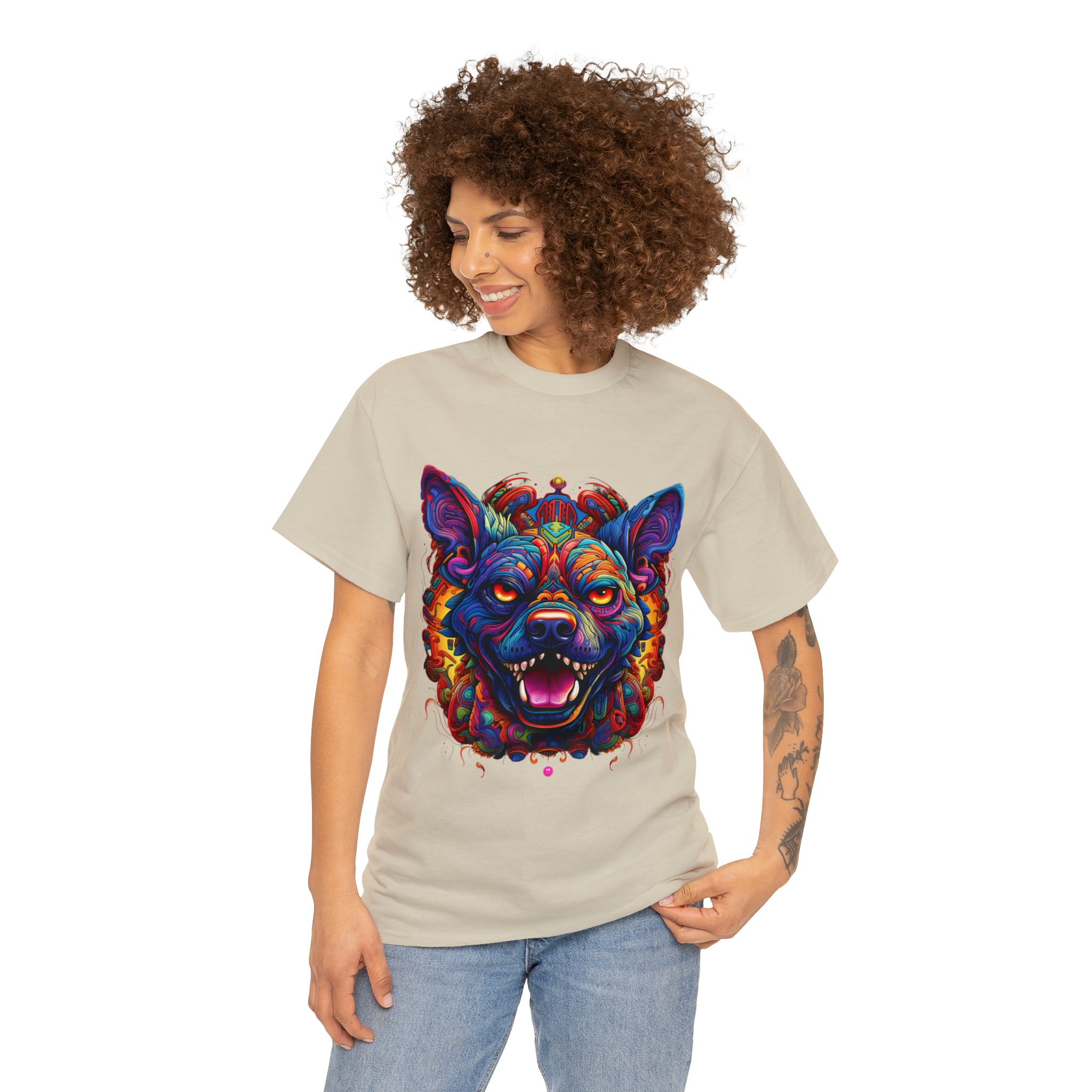 psychedelic dog psycho dog crazy classic  apparel t shirt
