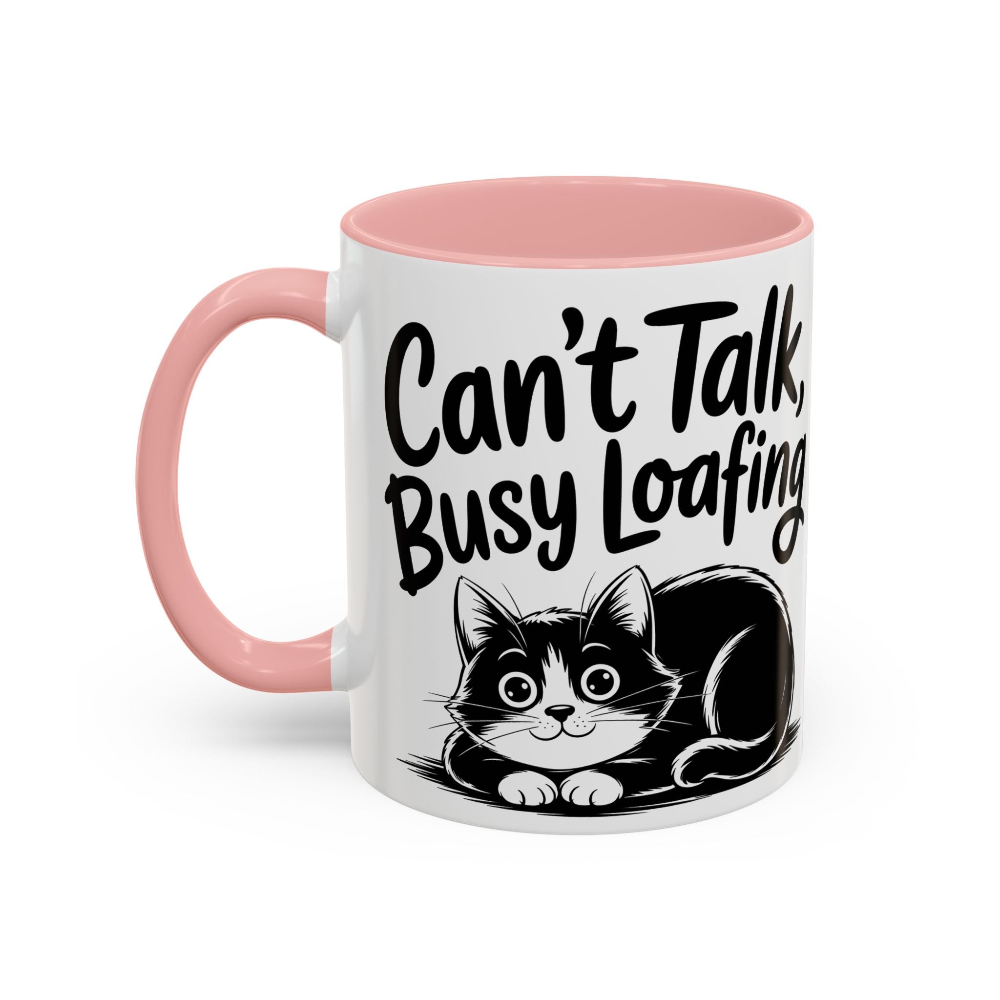 Can't Talk, Busy Loafing Cat Coffee Mug — Cute Cat Lover Gift (11/15oz)