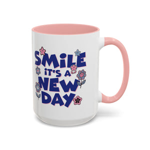 Inspirational Flower Design Coffee Mug - "Smile It's a New Day" - Perfect Gift for Coffee Lovers