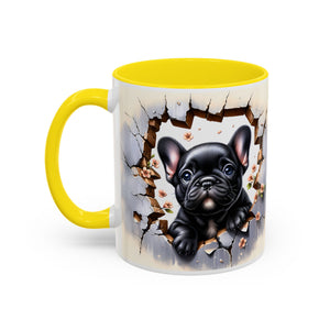 Cute French Bulldog Accent Coffee Mug, Pet Lover Gift, Dog Lover Mug, Home Office Coffee Cup, Unique Animal Print Mug