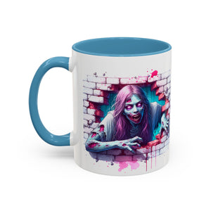 Spooky Zombie Accent Coffee Mug | Halloween Gift, Horror Decor, Unique Coffee Cup, Gothic Style, Zombie Art