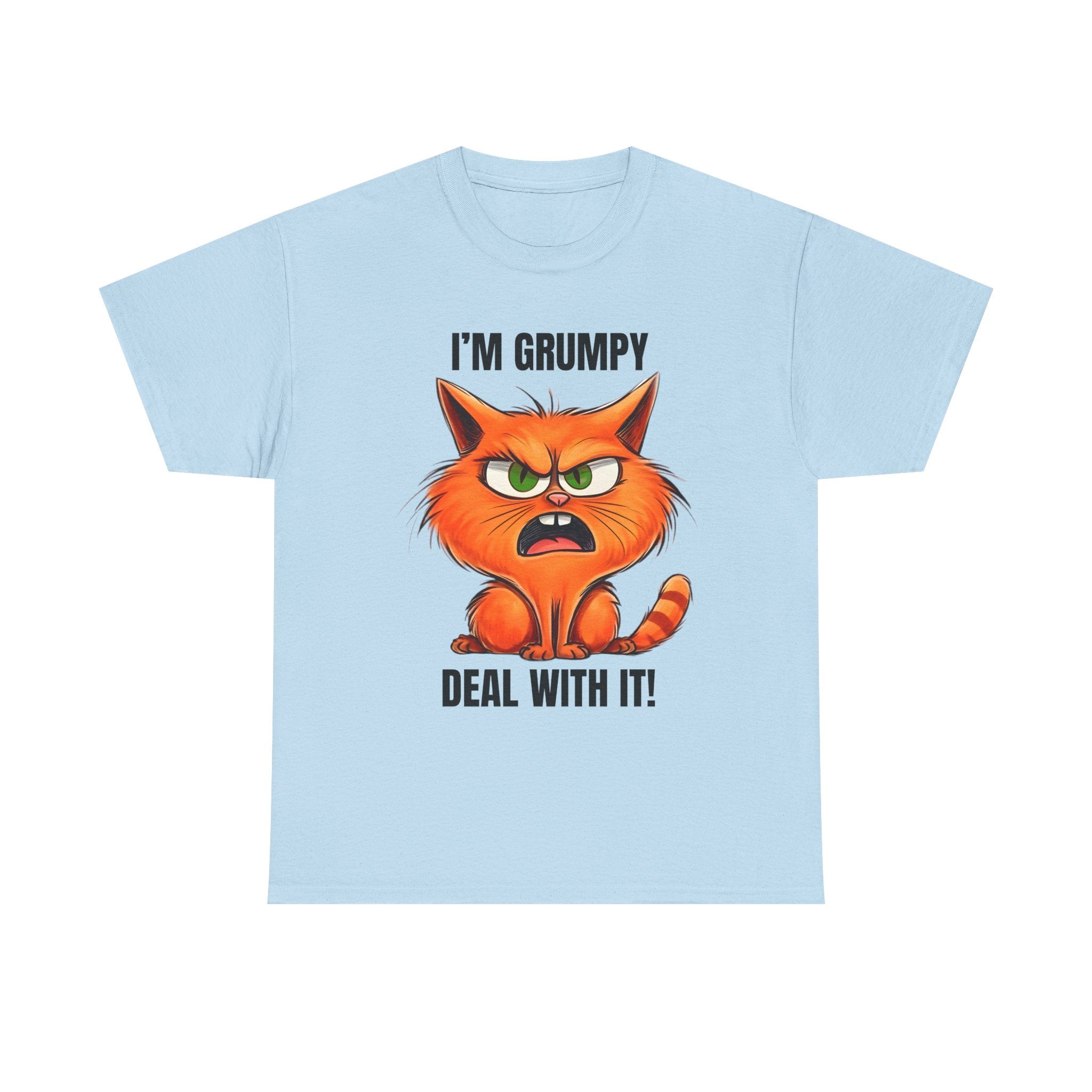 Grumpy Cat Tee: Unisex Heavy Cotton Shirt, Funny Cat Lovers Gift, Casual Wear, Birthday, Humor Apparel