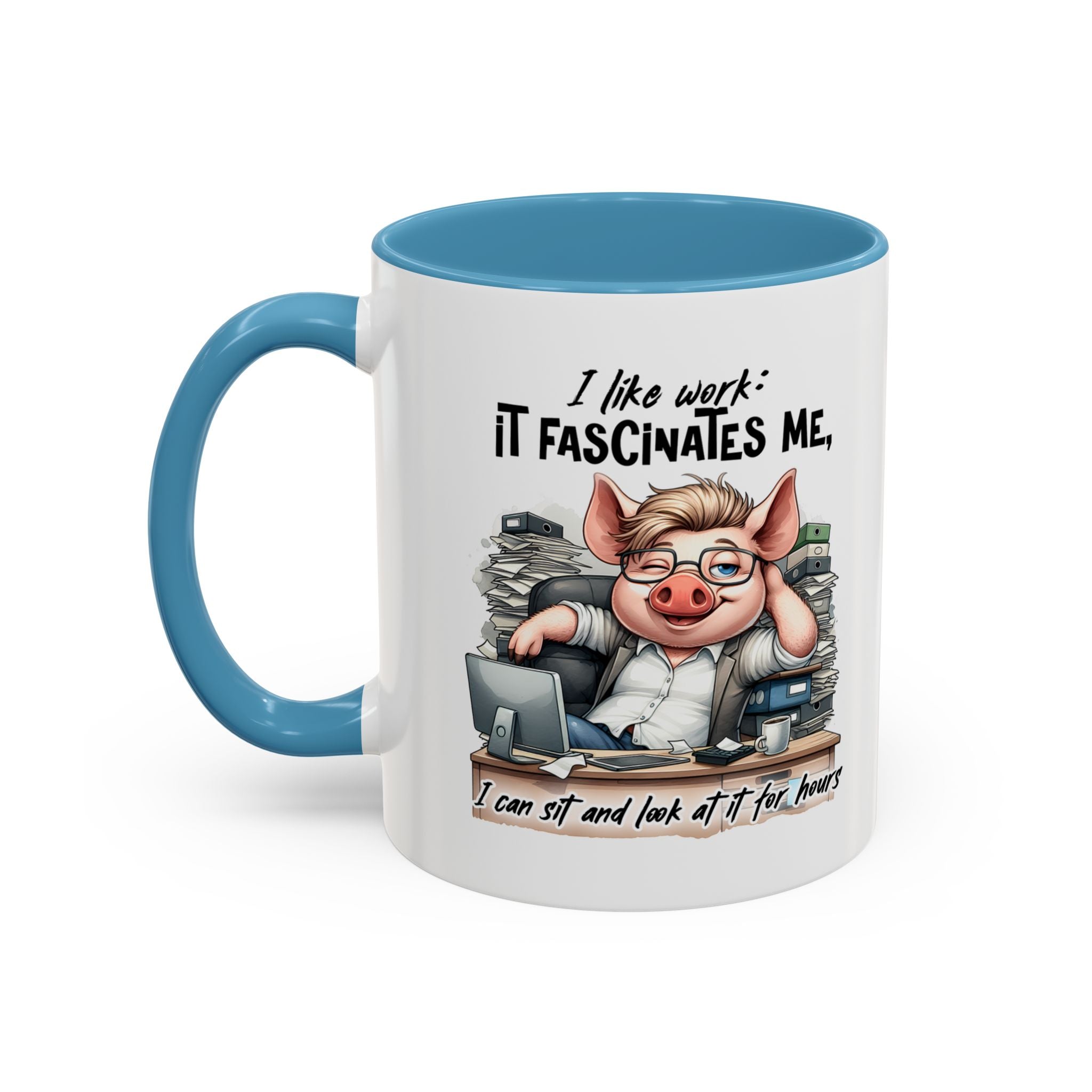 Whimsical Pig Coffee Mug, Funny Gift for Animal Lovers, Unique Office Mug, Cute Coffee Cup, Perfect for Birthdays, Holidays