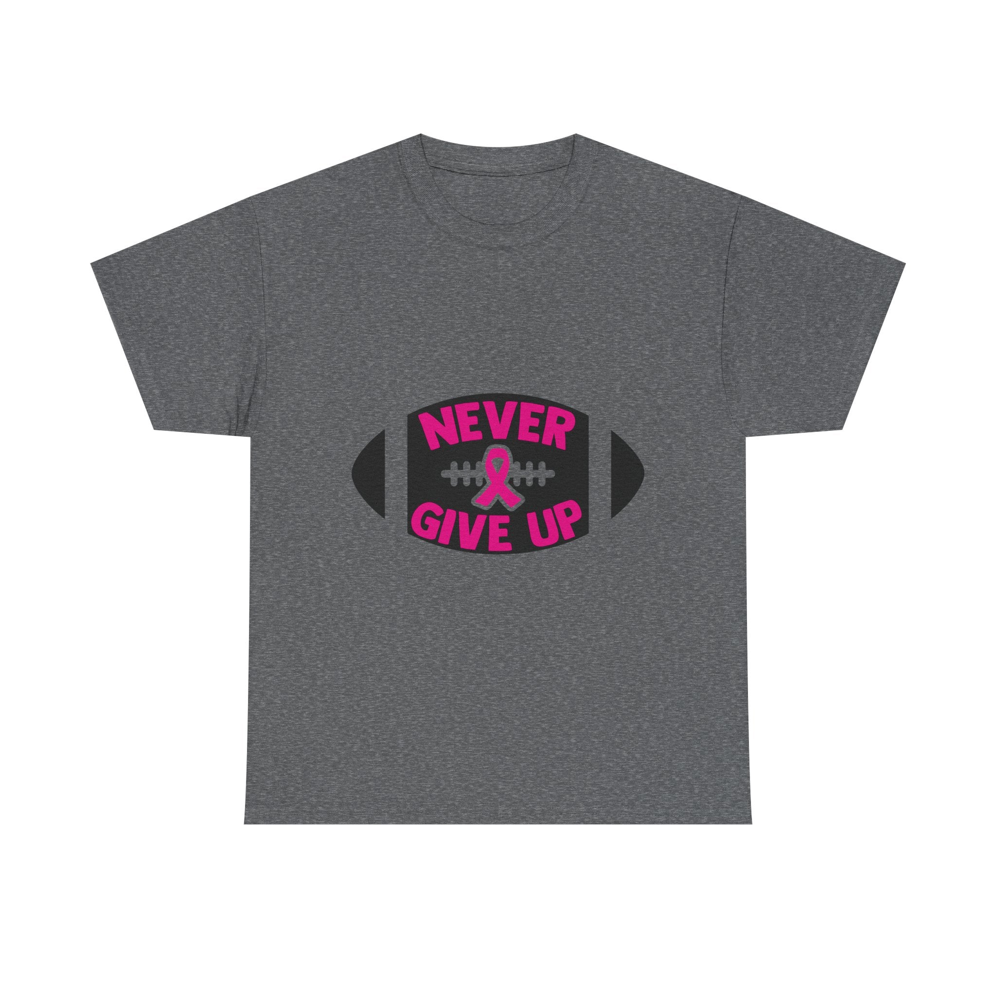 Motivational Football Tee, Never Give Up Shirt, Unisex Cotton T-shirt, Support Awareness, Athletic Gift, Sportswear, Inspirational Apparel