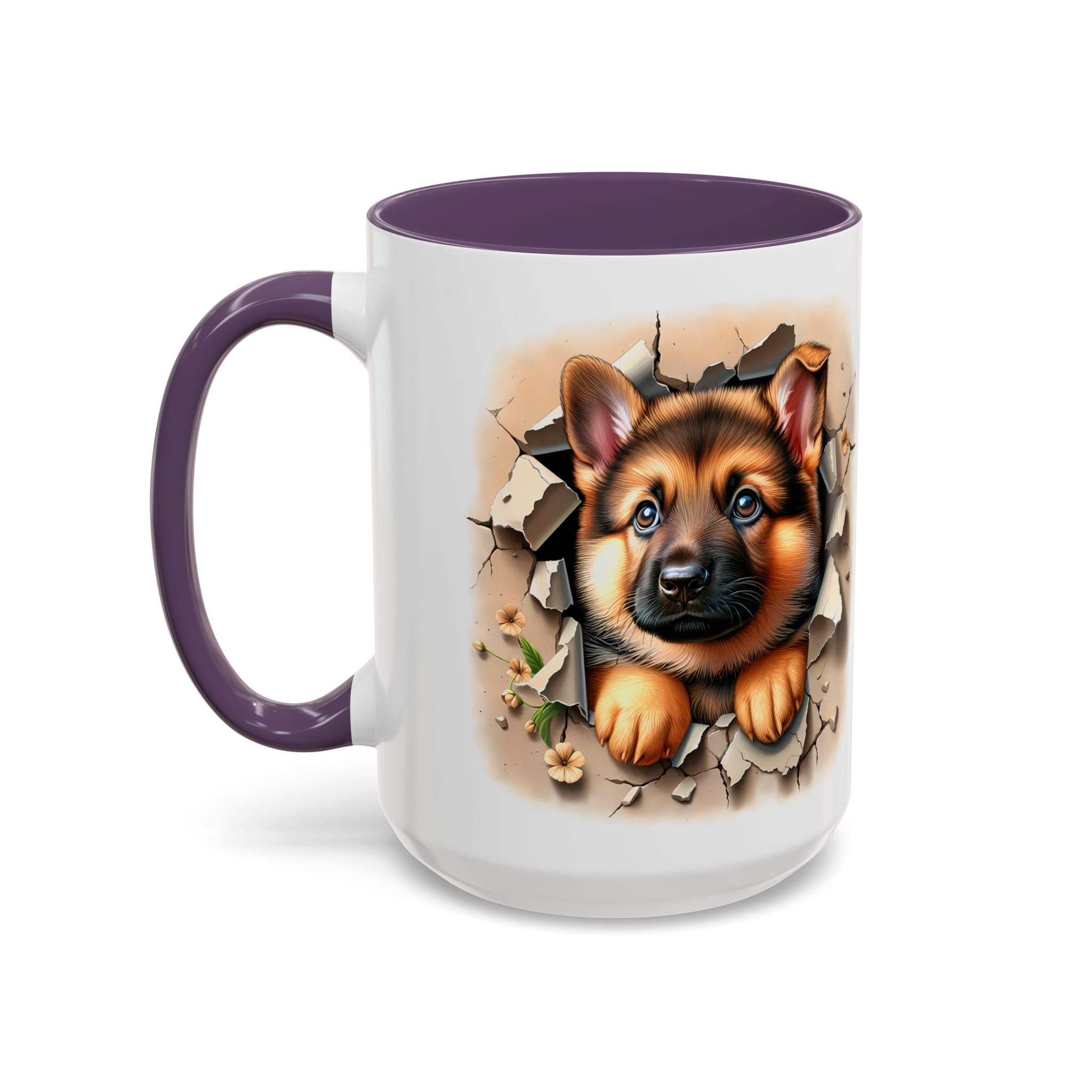 German Shepherd Accent Coffee Mug | Dog Lover Gift, Tasty Hot Beverage Cup, Pet Themed Kitchenware, Animal Adoption Cup, Unique Pet Gift