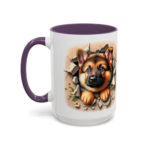 German Shepherd Accent Coffee Mug | Dog Lover Gift, Tasty Hot Beverage Cup, Pet Themed Kitchenware, Animal Adoption Cup, Unique Pet Gift