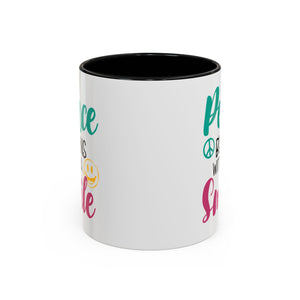 Inspirational Peace Coffee Mug - "Peace Begins with a Smile" - 11oz & 15oz